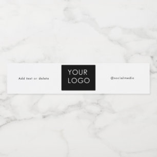 Modern Company Business Logo Social Media Plain Water Bottle Label