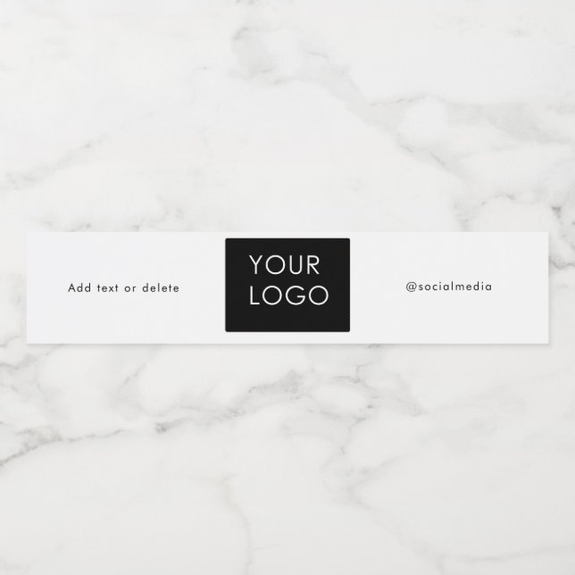 Modern Company Business Logo Social Media Plain  Water Bottle Label (Single Label)