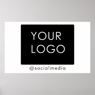 Modern Company Business Logo Social Media White  Poster