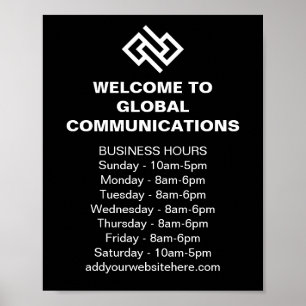 Modern Company Custom Business Hours Store Poster