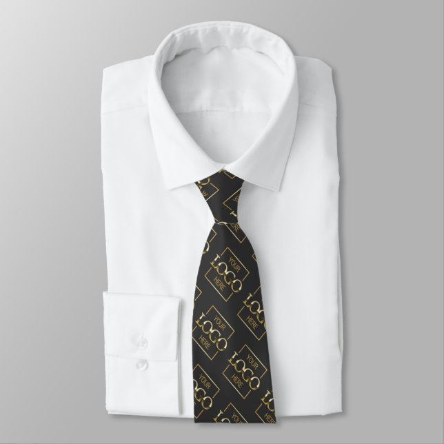 Modern Company Custom Logo Pattern Professional Tie (Tied)