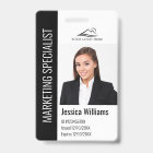 Modern Company Employee Photo Logo Name Black ID