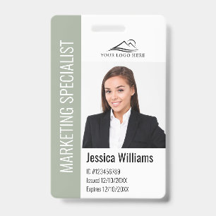 Modern Company Employee Photo Logo Name Sage ID Badge