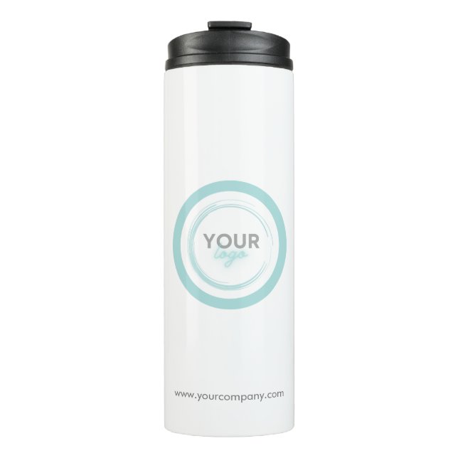 Modern Company Logo Branded Business Thermal Tumbler (Front)