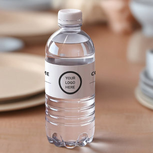 Modern Company Logo Branded Water Bottle Labels