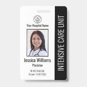 Modern Company Logo Photo Black Employee ID Badge