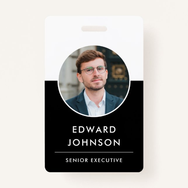 Modern Company Photo ID Barcode Card Employee ID Badge (Front)