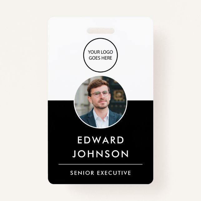 Modern Company Photo ID QR Code Card Employee ID Badge (Front)