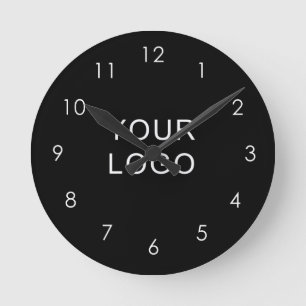 Modern Company Professional Business Logo Black Round Clock