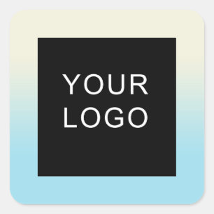 Modern Company Professional Business Logo Ombre Square Sticker