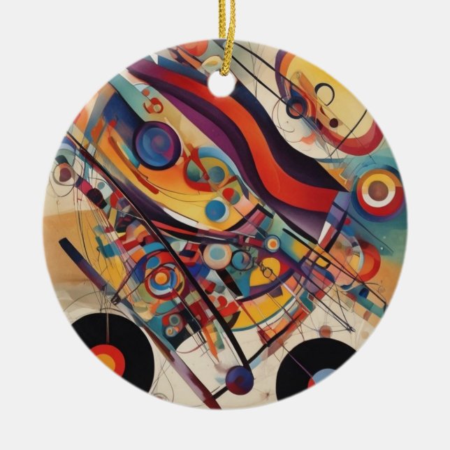 Modern Composition Abstract Artwork Ceramic Ornament (Front)