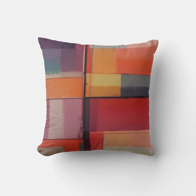Modern Composition Abstract Artwork Cushion (Front)
