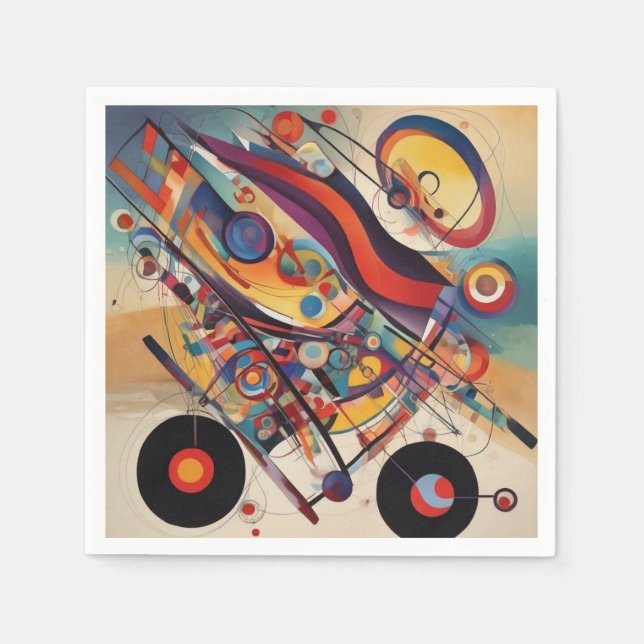 Modern Composition Abstract Artwork Napkin (Front)