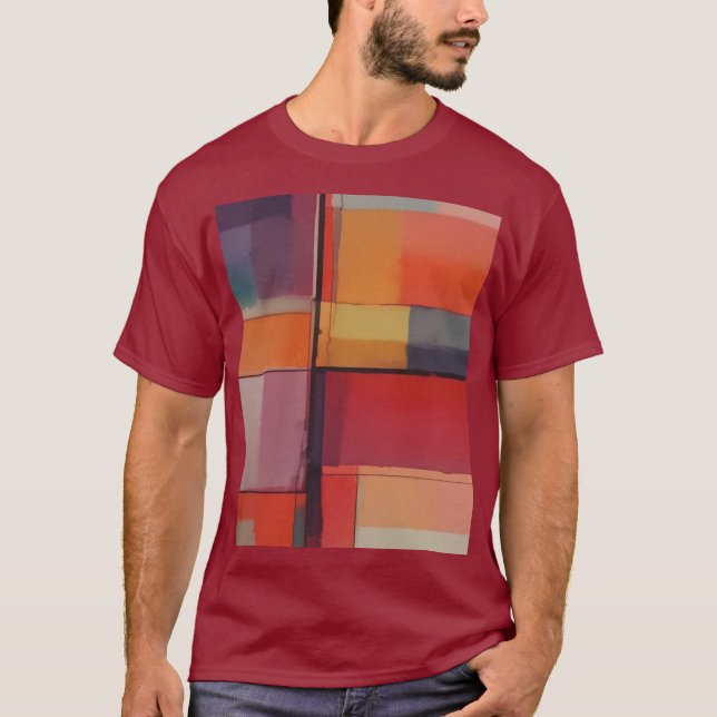 Modern Composition Abstract Artwork T-Shirt (Front)