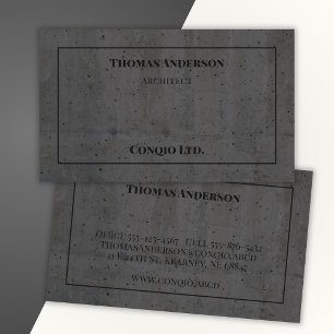 Modern Concrete Black and Grey Business Card
