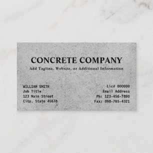 Modern Concrete Construction Company Business Card