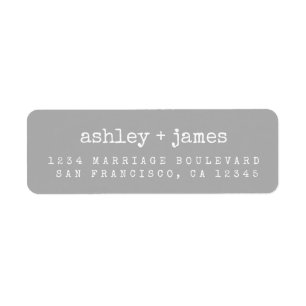 Modern Concrete Grey Wedding Return Address Label