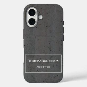 Modern Concrete White and Dark Grey iPhone 16 Case