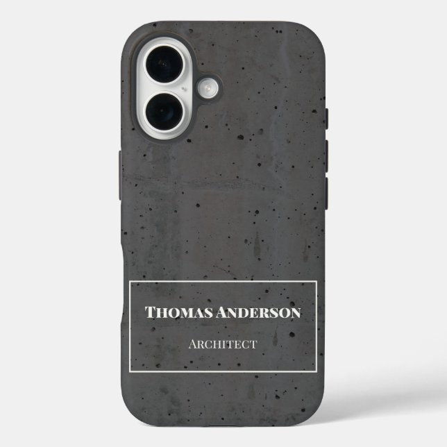 Modern Concrete White and Dark Grey Case-Mate iPhone Case (Back)