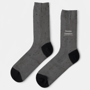 Modern Concrete White and Dark Grey Socks
