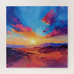Modern Condo Decor Sunset Sundown Jigsaw Puzzle