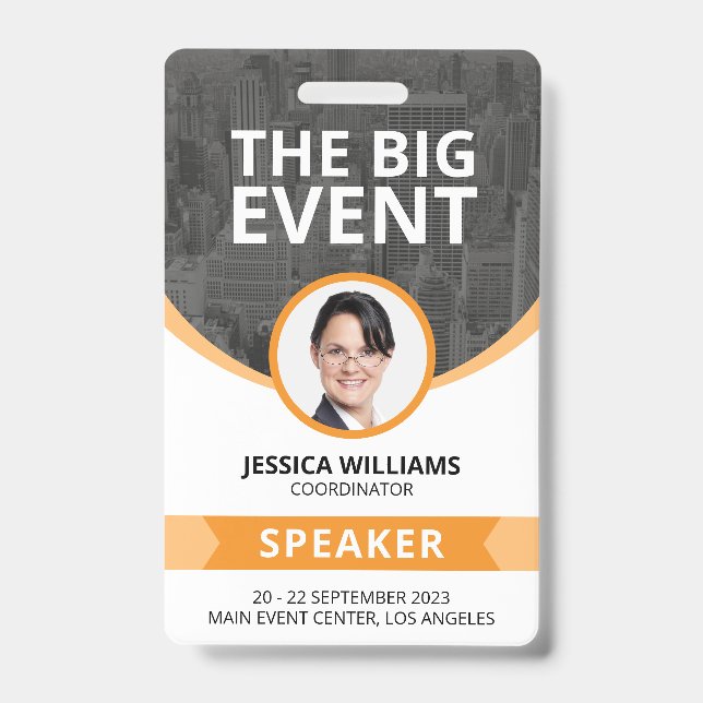 Modern Conference Event Guest Speaker ID Badge (Front)