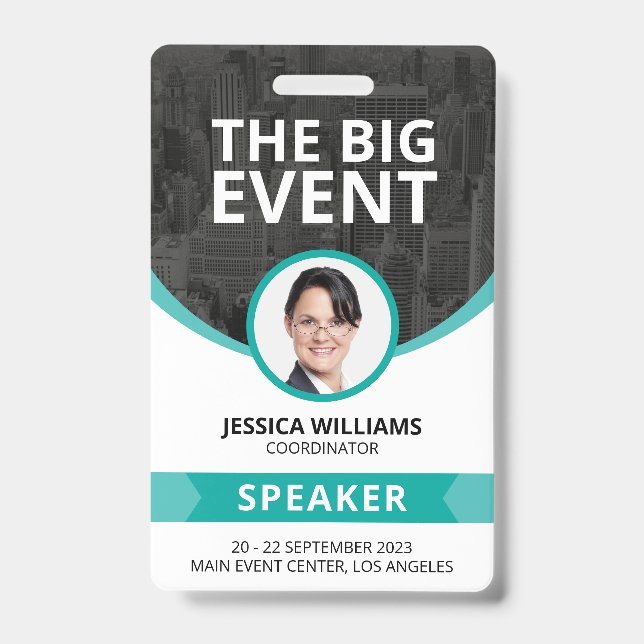 Modern Conference Event Guest Speaker ID Badge (Front)