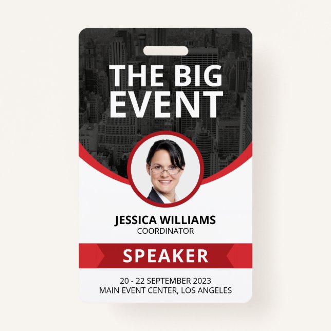 Modern Conference Event Guest Speaker ID Badge (Front)