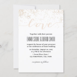 Modern Confetti Dots Script Love Wedding Invitation