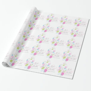 Modern confetti flower petals custom wedding wrap wrapping paper