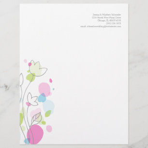 Modern confetti flower petals letterhead design