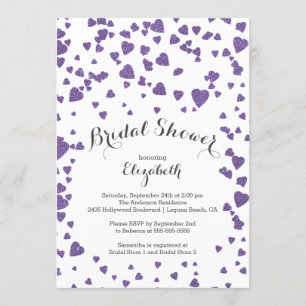 Modern Confetti Hearts Bridal Shower Invitation