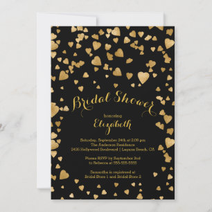 Modern Confetti Hearts Bridal Shower Invitation