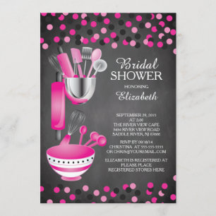 Modern Confetti Kitchen Bridal Shower Invitations
