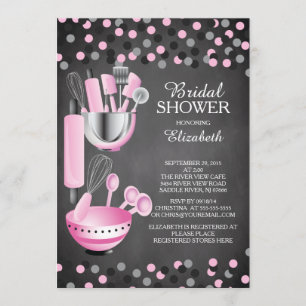 Modern Confetti Kitchen Bridal Shower Invitations