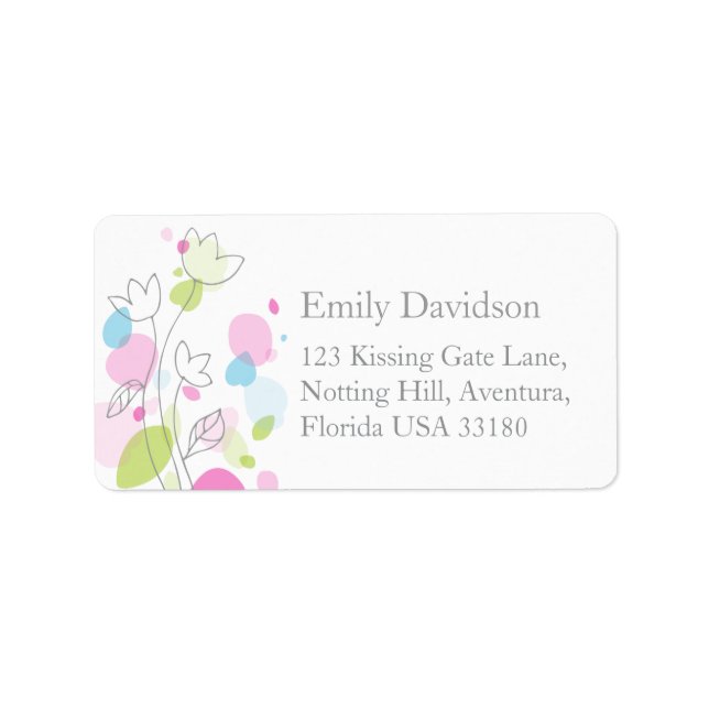 Modern confetti petal wedding return reply address label (Front)