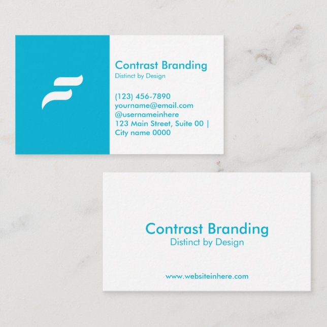 Modern Confident Simple Minimalist Corporate Bold Business Card (Front/Back)