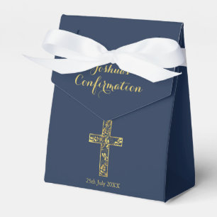 Modern confirmation gold cross boys name favour bo box