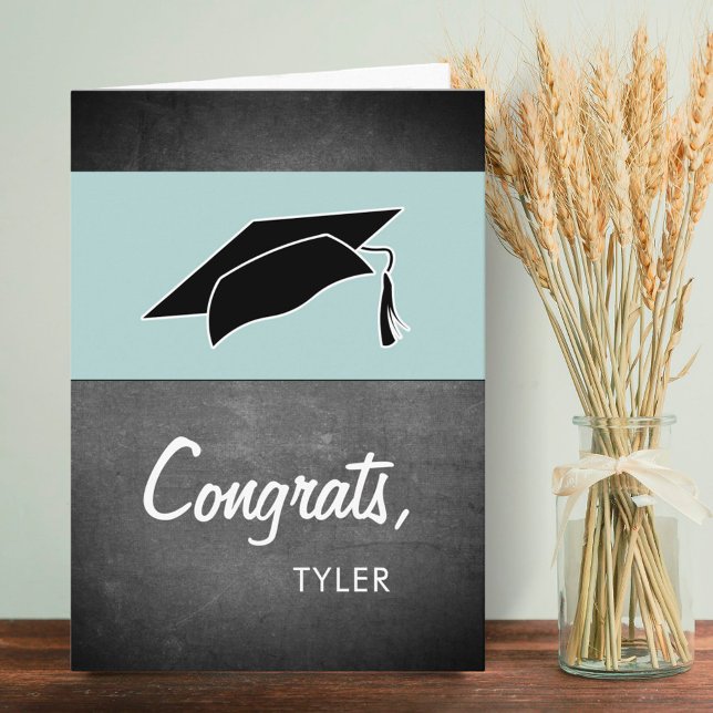 Modern Congrats Chalkboard Graduation Card (Creator Uploaded)