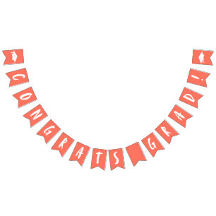 Modern Congrats Grad Coral Graduation Bunting