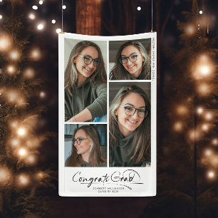 Modern Congrats Grad Graduation 4 Photo Collage Banner