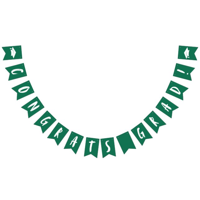 Modern Congrats Grad Green Graduation Bunting (All)