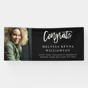 Modern Congrats Photo Graduate Banner - Black