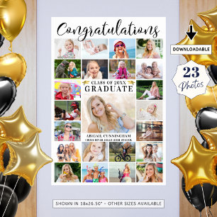 Modern Congratulations Graduate 23 Photo Collage Poster