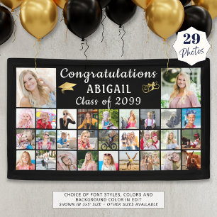 Modern Congratulations Graduate 29 Photo Collage Banner