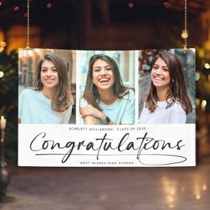 Modern Congratulations Graduate 3 Photo Collage Banner