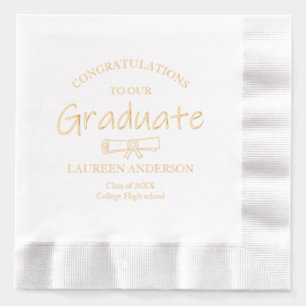 Modern Congratulations Graduation Foil Napkins