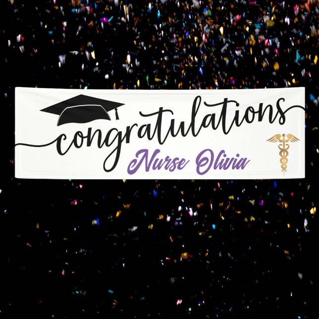 Modern Congratulations Graduation Medical Nurse Banner (Creator Uploaded)