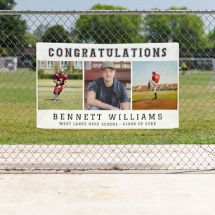 Modern Congratulations Graduation Photo Collage Banner