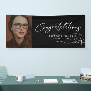 Modern Congratulations Photo Graduation Party Banner